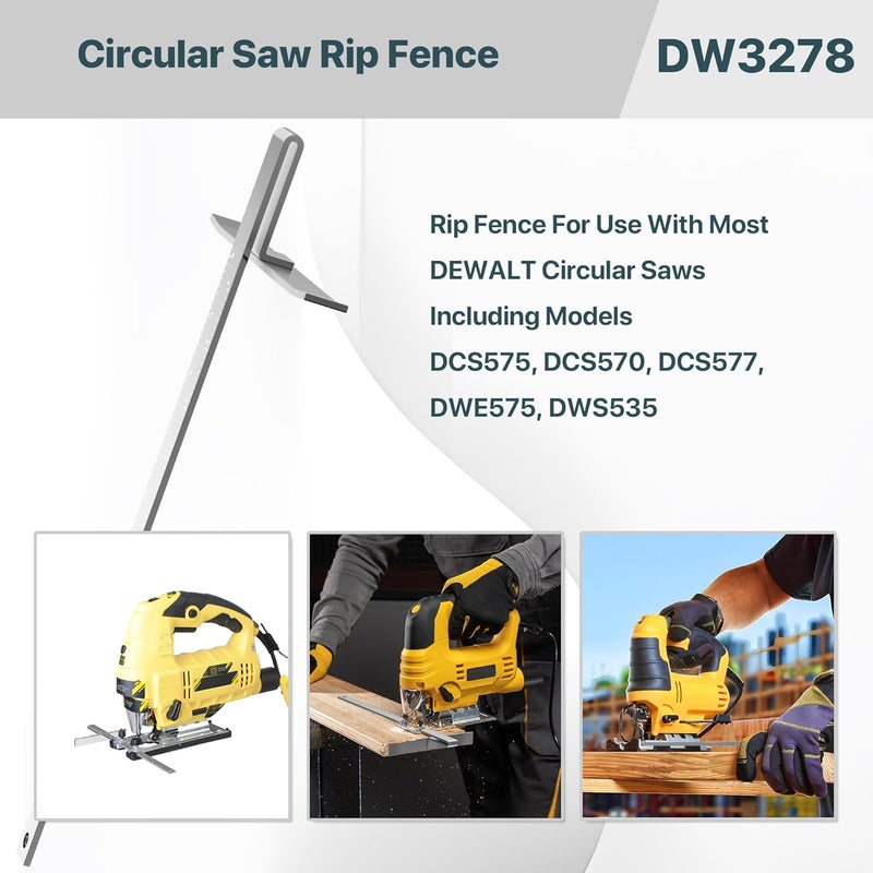 SurpLee DW3278 Circular Saw Rip Fence Kit – Compatible with DeWalt DCS575, DCS570, DCS577, DWE575, DWS535, and Works with 7-1/4-Inch to 8-1/4-Inch Circular Saws, Includes Round Head Stop Screw and Spring - Image 4